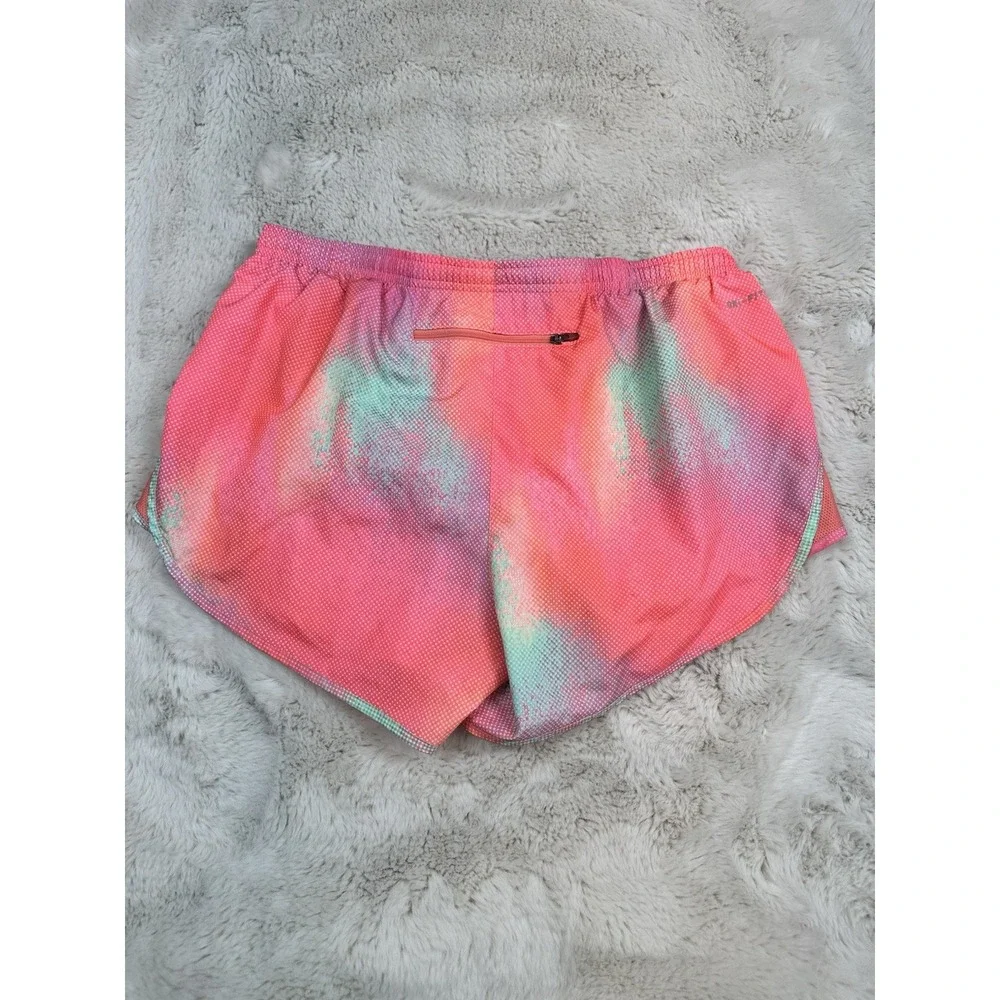 Nike Dri-Fit  Lined active/Swimming Shorts Size L pink Tie‎ Dye Zipper In Back